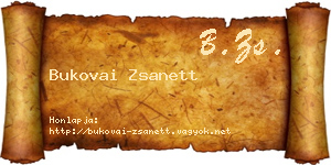 Bukovai Zsanett névjegykártya